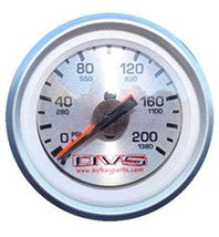 AVS SILVER FACE DUAL NEEDLE GAUGE 200 PSI