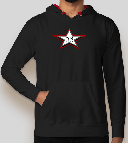 Red Star Front/Skull Rear Lightweight Hoodie