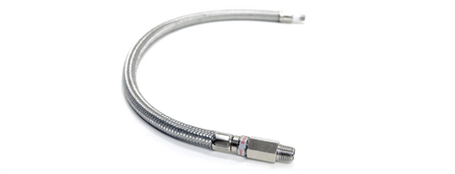 VIA92793 VIAIR STAINLESS STEEL BRAIDED LEADER HOSE WITH CHECK VALVE 1/4" M - 1/4" M SWIVEL